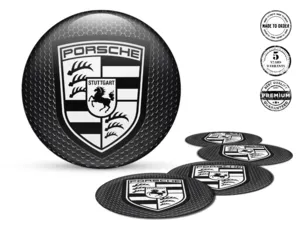 Porsche Logo Jantes Voiture Badges Silicone de Luxe
